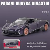 1:32 mastelio Pagani Huayra Dinastia cinko lydinio automobilio modelis su garsu ir šviesa atsitraukiama Žaislinė transporto priemonė vaikams Dovanos, liejamos svarstyklės 1/32-15.5x7.5x4cm violetinė