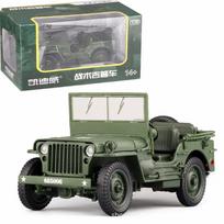 1/18 mastelio automobilio modelio lydinio lieto metalo „Willys Jeep“ karinės taktikos sunkvežimio atidaromas kapoto panelis, skirtas variklio dekoravimui, dovana 1/18-Size:18*9.5*9.5cm armijos žalia spalva