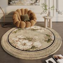 French Carpet Circular Carpet Cloakroom Bedroom Bedside Carpet Coffee Table Carpet Floor Mat Living Room 60*60cm