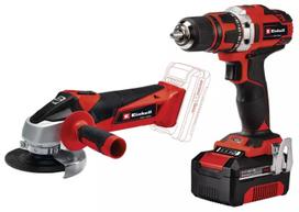 Jaudīgu instrumentu komplekts TE-TK 18/2 Li Kit (CD+AG), EINHELL, 4257240, bezvadu urbjmašīna un leņķa slīpmašīna, 4.0 Ah akumulators, transporta soma.
