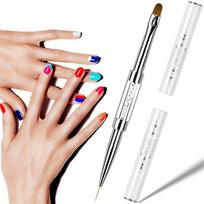 1pc Nails Gel Brush Reconstruction, Polygel Brush, 2 In 1 Dual-ended Nail Art Pen, Nail Accessories, UV Gel Tools Acrylic Nail Extension Nail balta