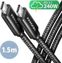CABLE USB-C TO USB-C 1.5M 240W/BRAID BLK BUCM2-CM15AB AXAGON BUCM2-CM15AB | 8595247907400