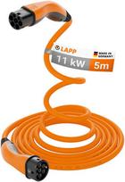 Helix įkrovimo kabelis type 2 (11 kW) 5m, oranžinis