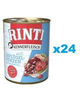 RINTI Kennerfleisch paukščių širdelės24 x 400 g