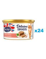 BUTCHER'S Classic Delicious Dinners su lašišos ir krevečių putėsiais 24x85 g