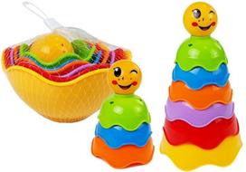 Spalvinga piramidė vaikams Lean Toys