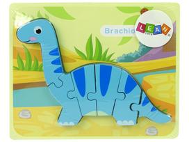 Medinė delionė Dinozauras LeanToys, mėlynas