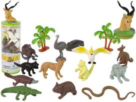 Australijos gyvūnų figūrėlių rinkinys LeanToys, 12 vnt.