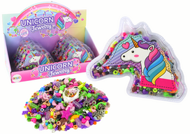 Apyrankių gaminimo rinkinys Lean Toys Unicorn su įvairiais karoliukais