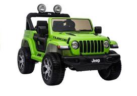 Dvivietis vaikiškas elektromobilis Jeep Rubicon 4x4, žalias