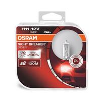 OSRAM automobilių lemputės 55W 12V H11 NIGHT BREAKER SILVER +100%
