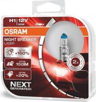 OSRAM automobilių lemputės 55W 12V H1 NIGHT BREAKER LASER +150%