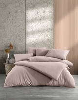 Medvilninės patalynės komplektas CREYA STONE WASHED TAUPE, 200 x 220 cm, 2x50x70 cm, 100% medvilnės