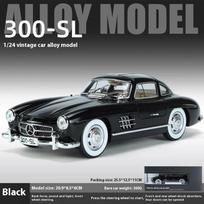 1/24 Benz 300SL 1936 Klasikinio automobilio lydinio liejinio automobilio modelis Garsas Šviesa Vaikų žaislas Kolekciniai daiktai Pomėgiai Gimtadienio dovanos juoda