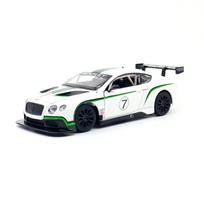 1/24 Bentley Continental GT3 Lenktyninis Metalinis Lietas Žaislinis Automobilis Miniatiūrinis Modelis Laisvai Sukiojami Ratukai Garsas Ir Šviesa Kolekcija Dovana Vaikui balta
