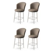 Baro kėdės rinkinys (4 vienetai) Fora - Cappuccino, Chrome