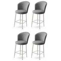 Baro kėdės rinkinys (4 vienetai) Fora - Grey, Chrome