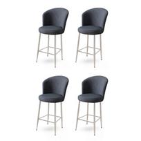 Baro kėdės rinkinys (4 vienetai) Alte - Anthracite, Chrome
