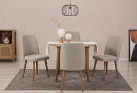 Išplečiamas pietų stalas ir kėdės (5 vienetai) Vina 1005 - Atlantic Pine, Cream