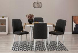Išplečiamas pietų stalas ir kėdės (5 vienetai) Vina 1053 - White, Anthracite