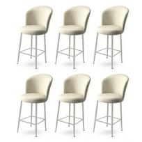Baro kėdės rinkinys (6 vienetai) Alte - Cream, Chrome