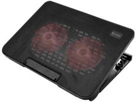 Nešiojamo kompiuterio aušintuvas - Savio COS-02 su 2 Ventiliatoriais, USB, Juodas, Raudonas Apšvietimas