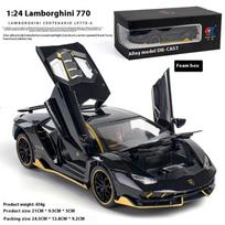 1/24 Lamborghini LP770-4 Super Raumeningas Sportinis Automobilis Lydinio Metalo Liejinio Automobilio Modelis Kolekcija Pomėgių Dekoratyviniai Papuošalai Dovana juoda