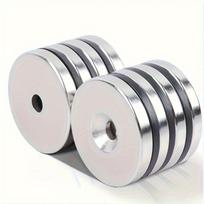 5 vnt./rinkinys Itin stiprus apskritas magnetas 30x5 mm sunkiųjų retųjų žemių su skylutėmis tinka biurui ir pramoniniam naudojimui. 30x5-5mm/5pcs