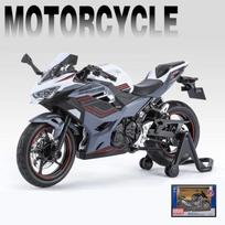 1/12 Kawasaki Ninja 400 lenktyninio visureigio motociklo modelis Metalo gatvės motociklo modelis Garsas ir šviesa Kolekcionuojamas vaikiška dovana juoda