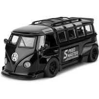 1/32 mastelio VK autobuso transporterio modelis-automobilis su banglentėmis kabrioletas kempingas furgonas, cinko lydinio atitraukiamas žaislinis automobilis su garsu ir šviesa vaikams dovana 1/32-Size:14.7*6.5*5.5cm juoda