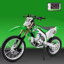 1/12 mastelio Kawasaki KX450 lydinio sportinio motociklo modelis, lietas metalinis kelio kalnų bekelės motociklo modelis, simuliacinis žaislas vaikams, dovana žalia