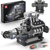 Mould King 10206 Techninių automobilių dalių žaislai Motorizuotas MCL sportinis automobilis V8 variklis Konstruktoriaus kaladėlės Vaikų kalėdinė dovana 10206