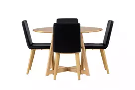 Yakidon Valgomojo stalas + Today Valgomojo kėdė 4 vnt., juoda
