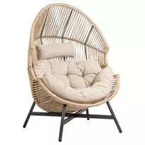 Ratano fotelis HOLAND, smėlio spalvos