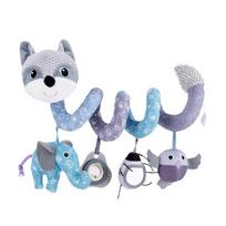 Automobilinės kėdutės žaislai Infant Baby Fox spiralinis pliušinis užsiėmimas Pakabinamas vežimėlis, lopšys, lopšys, mobilus su muzika, BB squeaker ir barškučiais mėlyna
