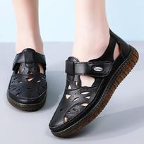 Summer Women's Roman Sandals Mary Jane Beach Shoes Closed Toe Casual Soft Walking Sandals for Girl Plus Size EU:35 juoda