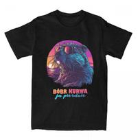 Poros marškinėliai Synthwave Lenkiškas Bebras Memas Bobr Bober Kurwa Marškinėliai Harajuku Vintažiniai Marškinėliai Gatvės drabužių dizainas Medvilniniai viršūnės S