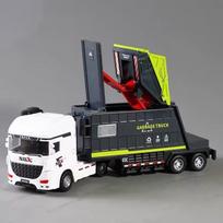 1/30 Miesto šiukšliavežio automobilio modelis Metalinis modelis Simuliacija Šiukšlių rūšiavimas Sanitarinis Kelių valymo transporto priemonė Automobilio modelis Vaikams žaislas Dovana