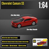 1/64 Chevrolet Camaro SS Sedano Miniatiūrinis Modelis CCA MSZ 3  Cinko Lydinio Žaislinis Automobilis Transporto Priemonė Laisvai Sukami Ratai Diecast Kolekcija Dovana Vaikui raudona