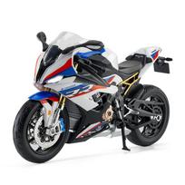 1/9 mastelio BMW S1000RR suaugusiųjų liejimo motociklo modelis, dovanų serijos transporto priemonės, kolekciniai moto žaislai, dovanų kolekcija balta