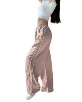 Women's European and American Street Style Spandex Stretch Cuffed Casual Pants Medium rožinė