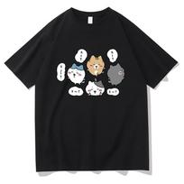Chiikawa marškinėliai unisex / moteriški Harajuku estetiniai grafiniai Kawaii marškinėliai unisex anime animaciniai kasdieniai didelio dydžio smėlio spalvos medvilniniai marškinėliai 2XL