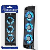 Patobulintas aušinimo ventiliatorius su LED apšvietimu, Tyli ir efektyvi aušinimo sistema, 2 ventiliatoriaus greičiai, 3 maži ventiliatoriai, USB 3.0 prievadas PlayStation5 skaitmeninei ir diskų versijoms 21.2*14.2*6.6cm juoda/balta