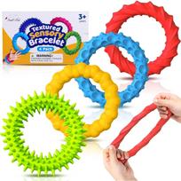 4 vnt. Sensoriniai Fidget žaislai, Elastinga Fidget apyrankė, Tekstūruoti ir raminantys sensoriniai žaislai autistiškiems vaikams su specialiaisiais poreikiais, Raminantis žaislas 8.4*8.4*1.4cm