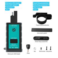 SAE USB adapteris, vandeniui atsparus greito atjungimo motociklo telefono įkroviklis, dvigubas USB QC3.0, greitas įkrovimas su voltmetru/įjungimo/išjungimo jungikliu 6.66*3.8*2.13cm mėlyna/juoda