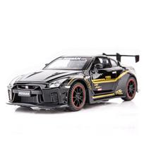 1/32 Nissan Skyline GTR R35 lenktyninio žaislinio automobilio modelis vaikams RMZ CiTY lieto lydinio miniatiūra garsas šviesa kolekcija juoda