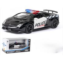 1/36 Lamborghini LP570-4 Gallardo Police Scale Wheel Super Sport Car Germany Bull Logo Metal Model Diecast Pull F334 juoda