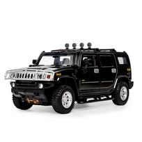 1/24 HUMMER H2 lydinio automobilio modelis Diecasts & Žaisliniai metaliniai visureigiai Automobilio modelis Imituojamas garsas ir šviesa Kolekcionavimas Vaikų dovanos juoda