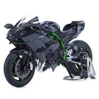 1/9 mastelio Kawasaki Ninja H2R lydinio automobilio modelis, lietas motociklas, garsas, šviesa, automobilių mėgėjų kolekcija, dovana vaikams gimtadienio proga, metaliniai žaislai berniukams juoda