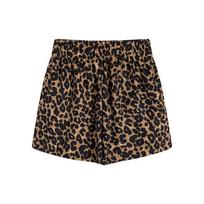 Retro ir madingos leopardo rašto plačios kelnės moterims, plonos ir laisvos, penkių taškų kelnės M auksas